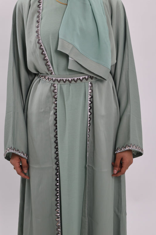 Mina Abaya in sage green